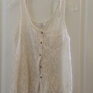 FINAL MARKDOWN CHARMING Charlie lace look blouse large